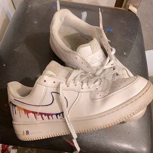 Nike Air Force 1s. Rainbow drips Size 10.5